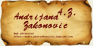 Andrijana Zakonović vizit kartica
